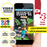 Minecraft, Invitación en video animada, logo y datos personalizados