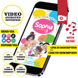 Invitación animada de cumpleaños de Cleo y Cuquín (video) – Invitación personalizada para fiesta