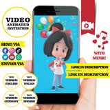 Invitación animada de cumpleaños de Cleo y Cuquín (video) – Invitación personalizada