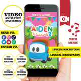 Invitación animada de cumpleaños de Leo el camión: video de invitación personalizada