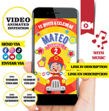 Bombero Plim Plim, video invitación, logotipo y detalles personalizados, invitación de cumpleaños Plim Plim MP4