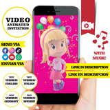 Invitación animada de cumpleaños de Cleo y Cuquín (video) – Invitación personalizada