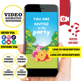Invitación de cumpleaños animada de Winnie the Poo (video) – Invitación personalizada para fiesta