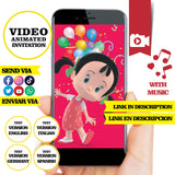 Invitación animada de cumpleaños de Cleo y Cuquín (video) – Invitación personalizada
