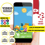 Invitación animada de cumpleaños de Leo el camión: video de invitación personalizada