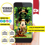 Mickey Safari, video invitación animada de cumpleaños – Invitación personalizada para fiesta
