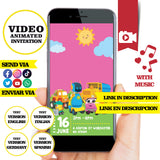 Invitación animada de cumpleaños de Leo el camión: video de invitación personalizada
