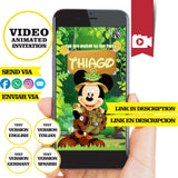 Mickey Safari, video invitación animada de cumpleaños – Invitación personalizada para fiesta