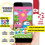 Invitación animada de cumpleaños de Leo el camión: video de invitación personalizada