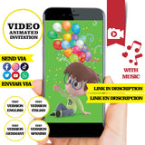 Invitación animada de cumpleaños de Cleo y Cuquín (video) – Invitación personalizada