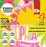 Video Invitación de Cumpleaños Animada de Flamenco – Invitación Personalizada
