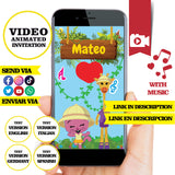 Invitación de cumpleaños animada de Safari Plim Plim: video personalizado