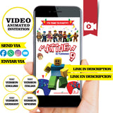 Invitación animada de cumpleaños de Roblox: invitación personalizada para fiesta