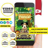 Mickey Safari, video invitación animada de cumpleaños – Invitación personalizada para fiesta