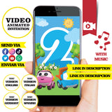 Invitación animada de cumpleaños de Leo el camión: video de invitación personalizada