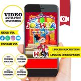 El increíble circo digital, pomni, video invitación animada de cumpleaños: invitación personalizada para fiesta