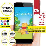 Invitación de cumpleaños animada de Winnie the Poo (video) – Invitación personalizada para fiesta