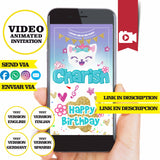 Invitación animada de cumpleaños con video "Me gusta Nastya" - Invitación personalizada para fiesta