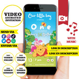 Invitación de cumpleaños animada de Winnie the Poo (video) – Invitación personalizada para fiesta