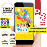 Invitación animada de cumpleaños de Cleo y Cuquín (video) – Invitación personalizada para fiesta