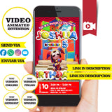 El increíble circo digital, pomni, video invitación animada de cumpleaños: invitación personalizada para fiesta
