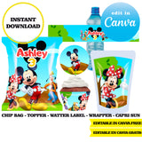 Editable Mickey Mouse Party Kit – Canva Templates (Chip Bags, Labels & More)