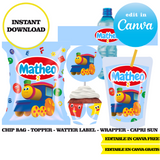 Editable Bob the train Party Kit – Canva Templates (Chip Bags, Labels & More)