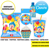 Editable Plim plim Party Kit – Canva Templates (Chip Bags, Labels & More)