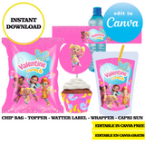 Editable Butterbean's Café Party Kit – Canva Templates (Chip Bags, Labels & More)
