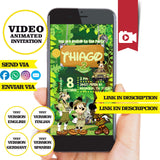 Mickey Safari, video invitación animada de cumpleaños – Invitación personalizada para fiesta