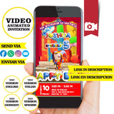 El increíble circo digital, pomni, video invitación animada de cumpleaños: invitación personalizada para fiesta