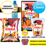 Plantillas de Canva de Spiderman (bolsas de papas fritas, etiquetas y más) (Copia)