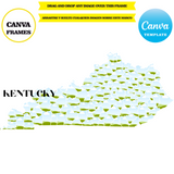 Mapas de Kentucky, marco de elementos, estado de EE. UU., arrastrar y soltar en Canva