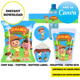 Editable Leo the Wildlife Ranger Party Kit – Canva Templates (Chip Bags, Labels & More)