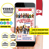 Invitación animada de cumpleaños de Roblox: invitación personalizada para fiesta