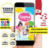 Invitación animada de cumpleaños de Cleo y Cuquín (video) – Invitación personalizada para fiesta