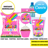 Editable Bichikids Party Kit – Canva Templates (Chip Bags, Labels & More)