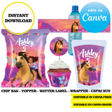Spirit, plantilla editable, descarga digital instantánea editable de Canva, bolsa de patatas fritas, adorno, etiqueta
