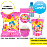 Editable Plim plim Party Kit – Canva Templates (Chip Bags, Labels & More)