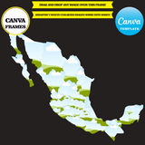 Mexico, frame template Mexico, mockup, drag and drop, add your own background, add your own image, Digital download