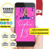 Invitación animada de cumpleaños de Taylor Swift: video personalizado para fiesta