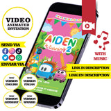Invitación animada de cumpleaños de Leo el camión: video de invitación personalizada