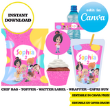Editable Cleo and cuquin Party Kit – Canva Templates (Chip Bags, Labels & More)