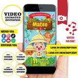 Invitación de cumpleaños animada de Safari Plim Plim: video personalizado
