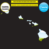 Mapas de Hawái, marco de elementos, estados de EE. UU., arrastrar y soltar en Canva