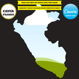 Perú, frame template Perú, mockup, drag and drop, add your own background, add your own image, Digital download