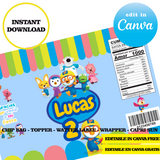 Editable Pororo Party Kit – Canva Templates (Chip Bags, Labels & More)