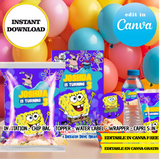 Sponge Bob – Canva Templates (Chip Bags, Labels & More)