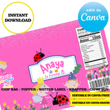 Editable Ben and Holly Party Kit – Canva Templates (Chip Bags, Labels & More)
