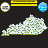 Mapas de Kentucky, marco de elementos, estado de EE. UU., arrastrar y soltar en Canva